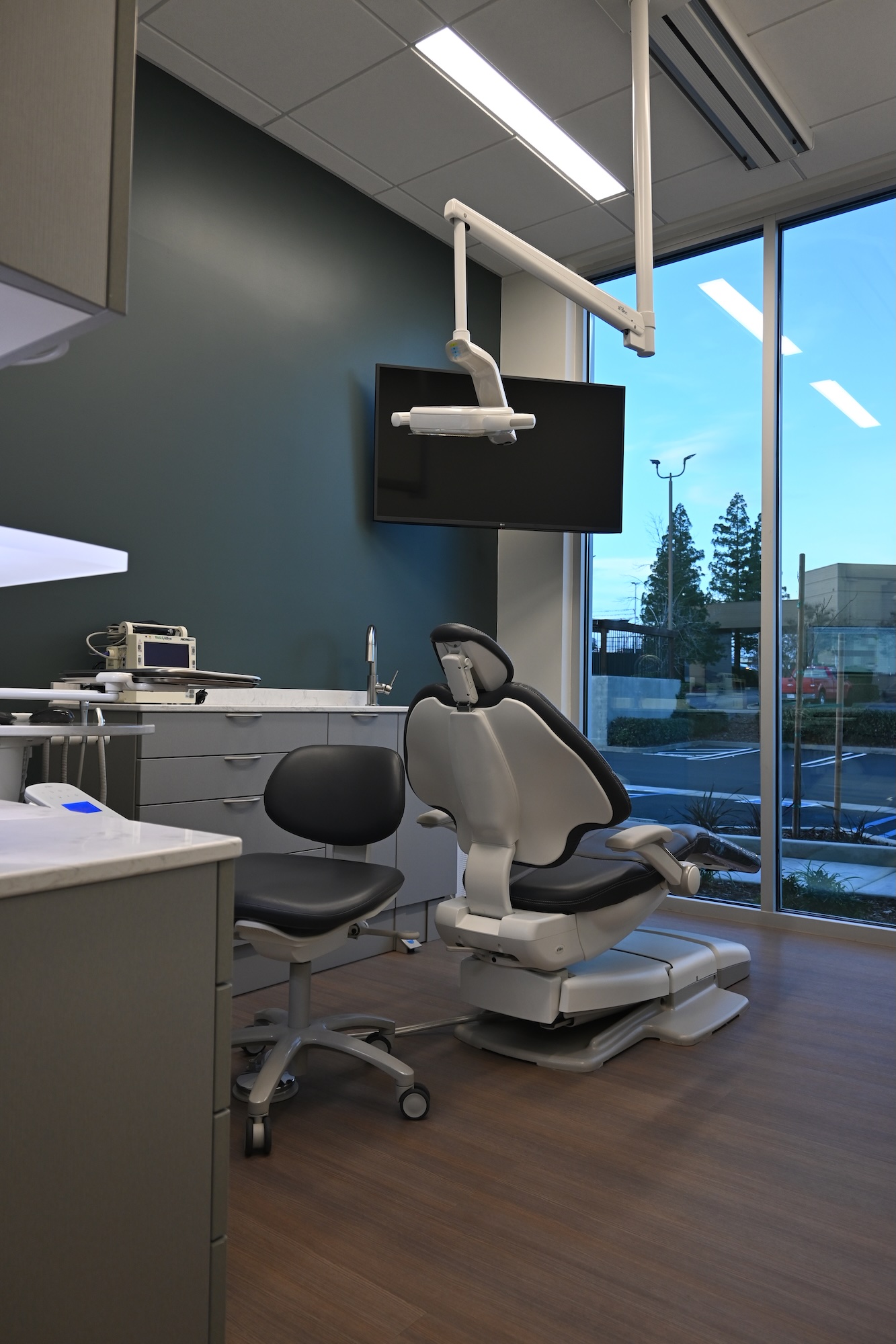 Modern dental office featuring ergonomic chairs and a sleek design in roseville, ca.