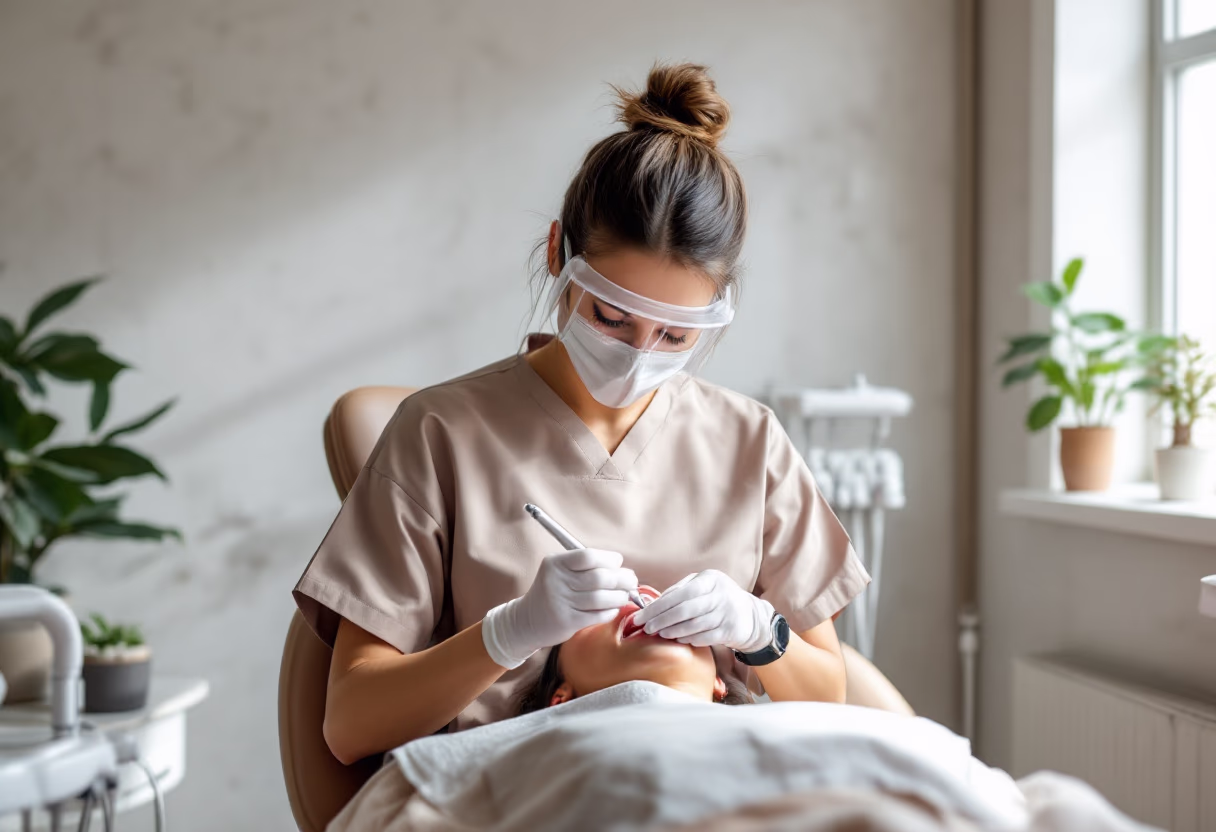 image of a dental treatment in progress