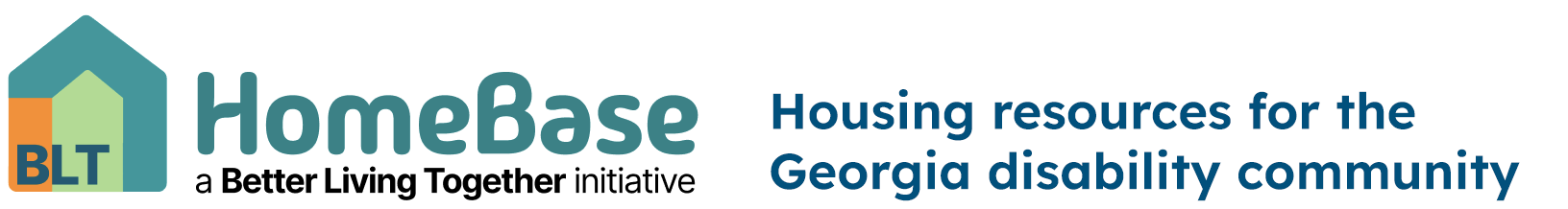 HomeBase logo and tagline "Inclusive housing resources for the  Georgia disability community"