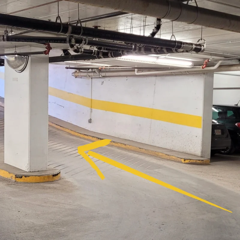Picture of parkade exit ramp