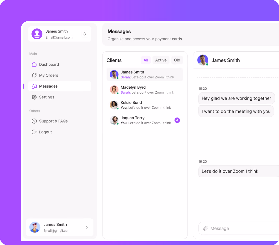 In-app messaging between client and mobile notary