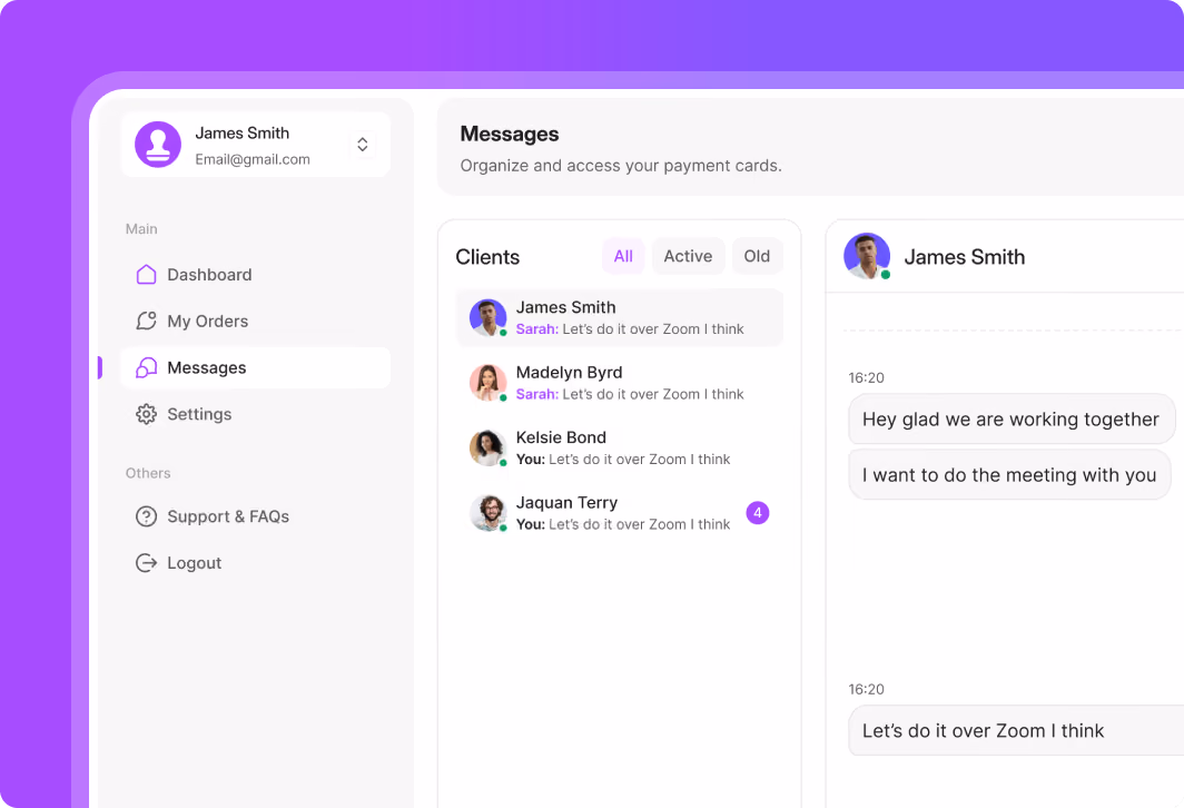 Real-time chat interface between client and notary