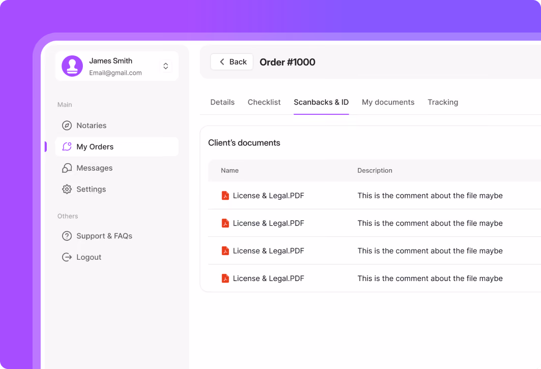 Completed signed documents ready for download on dashboard