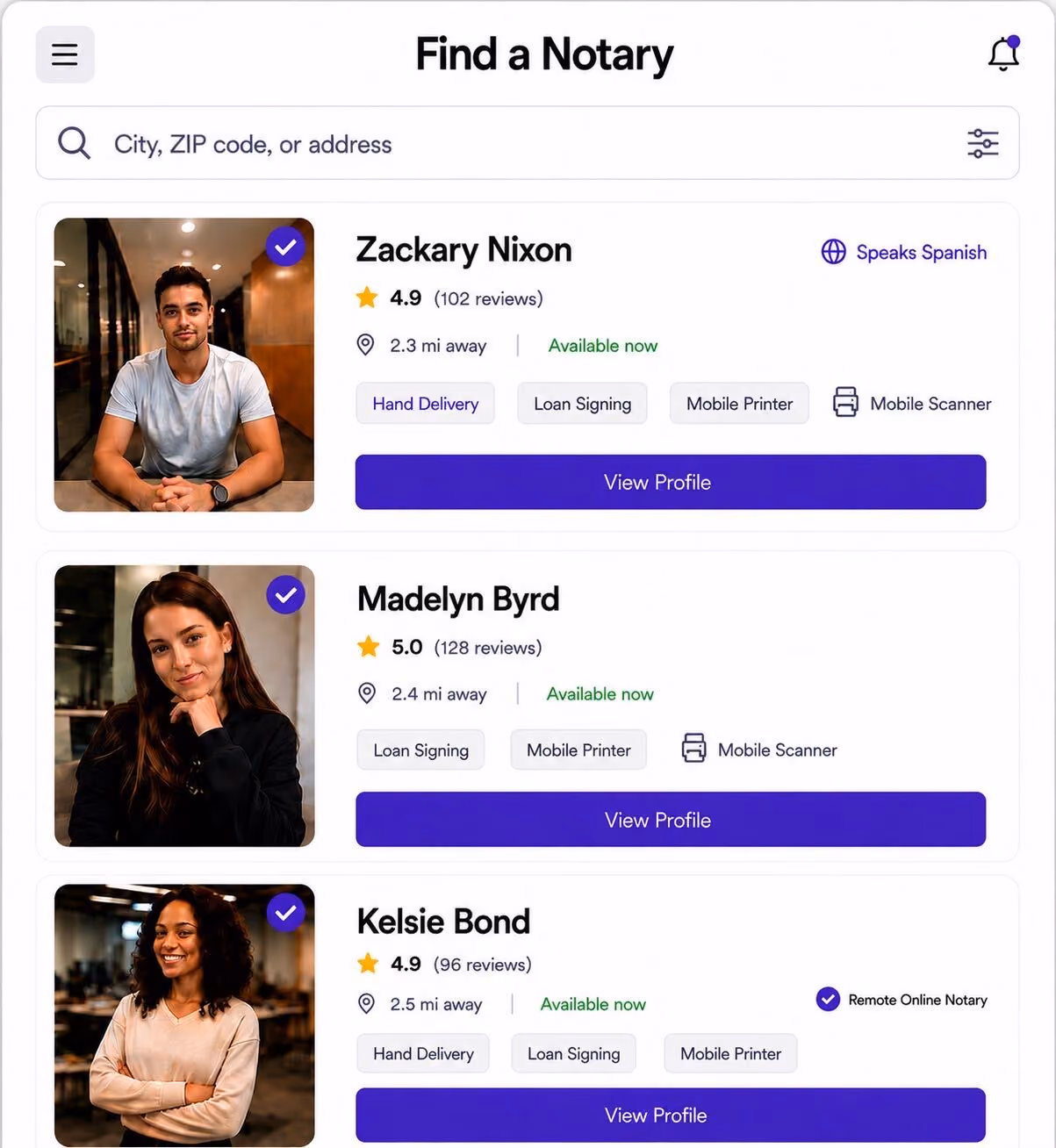 StampSpot dashboard preview — mobile notary booking and order management interface