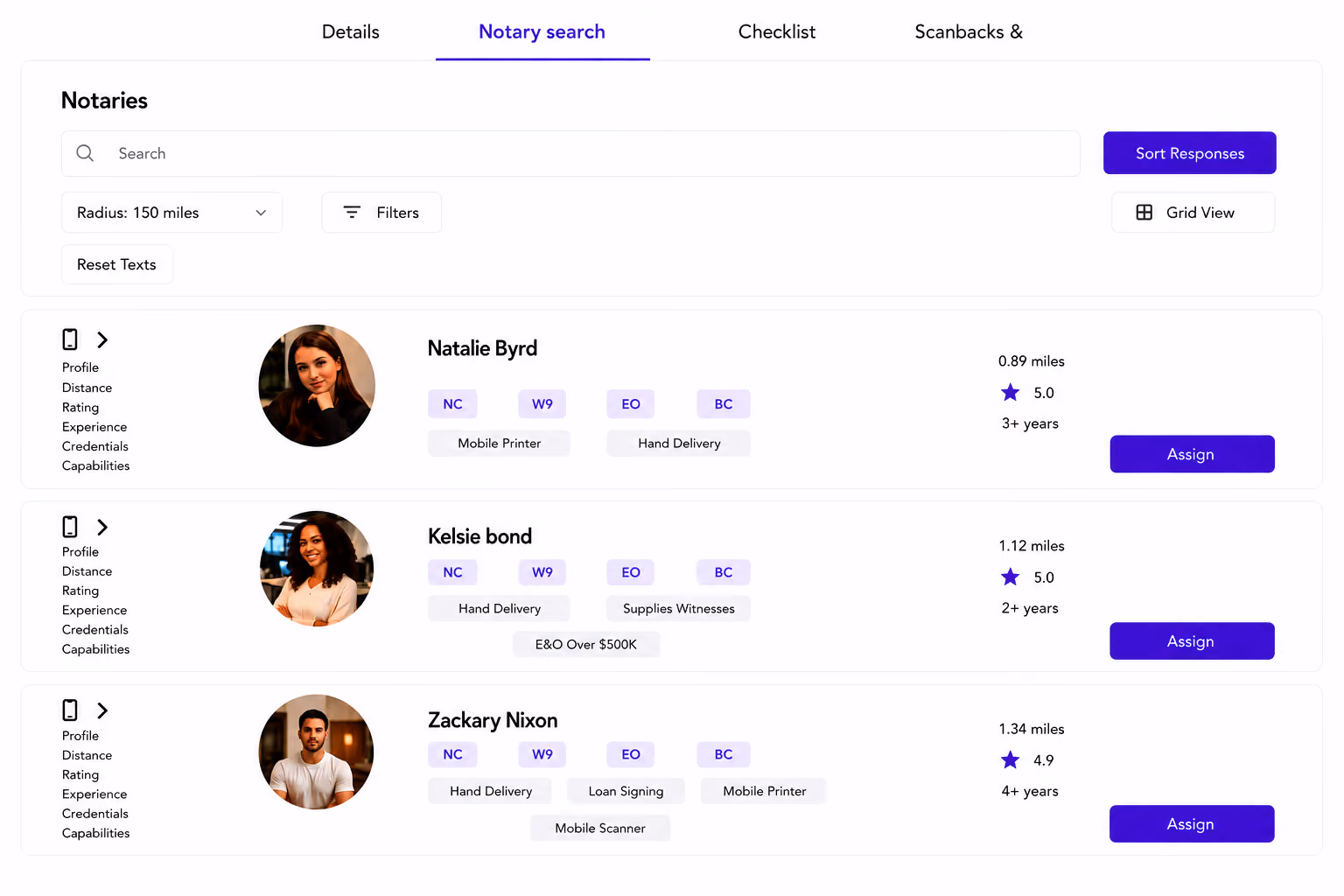 StampSpot dashboard preview — mobile notary booking and order management interface