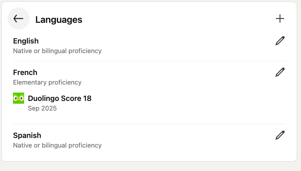 Linkedin update! : r/duolingo