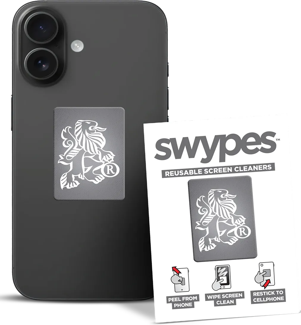 A phone case with a sticker on it.