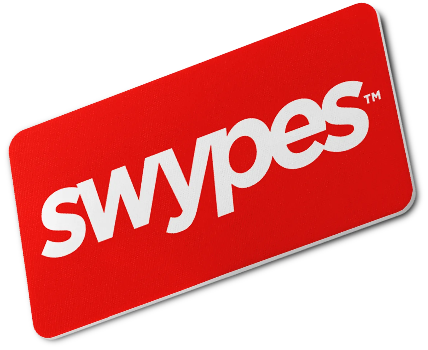 A red and white sign that says swypes.