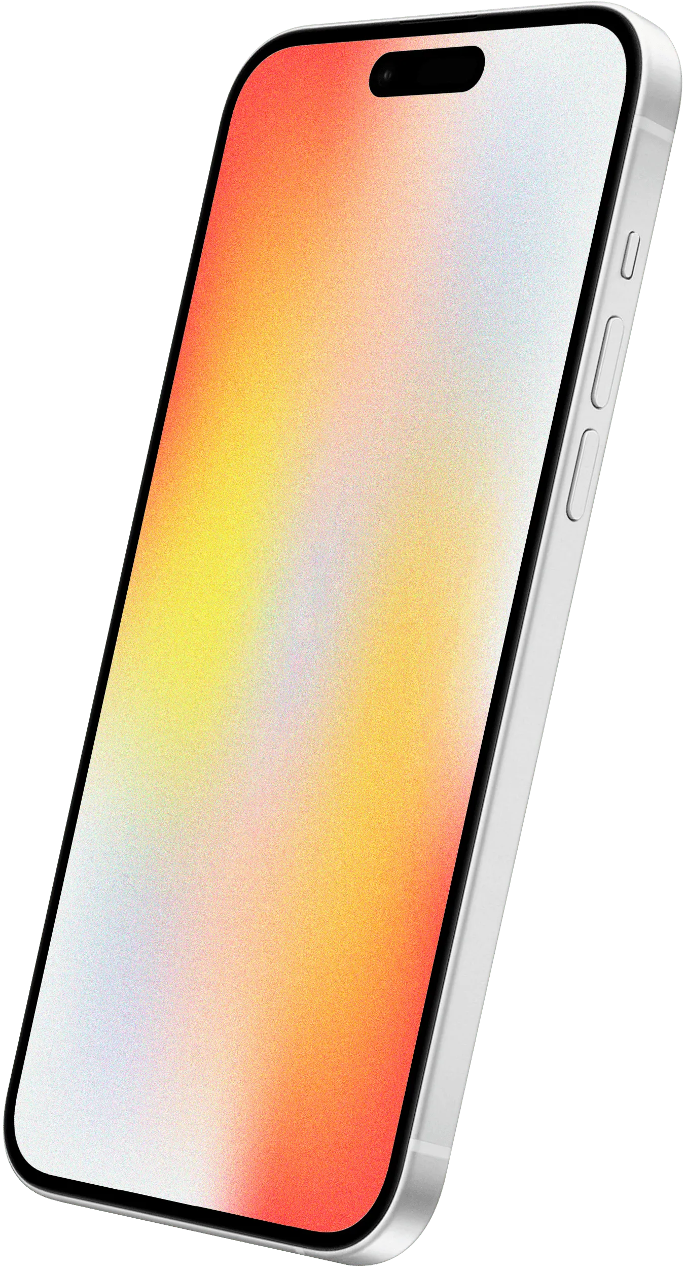 A white iphone with a yellow background.