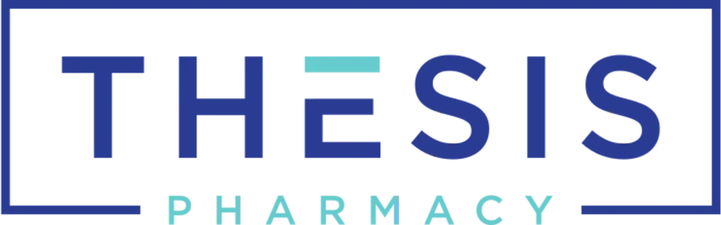 Thesis Pharmacy logo with blue brand mark