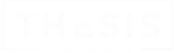 THESIS PHARMACY text logo in white with underlines