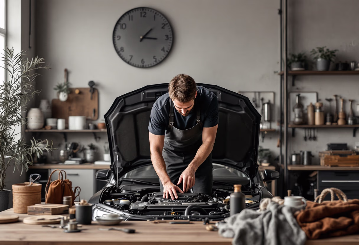 image of oil change service being performed