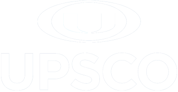 UPSC O logo in white with stylized U above the text