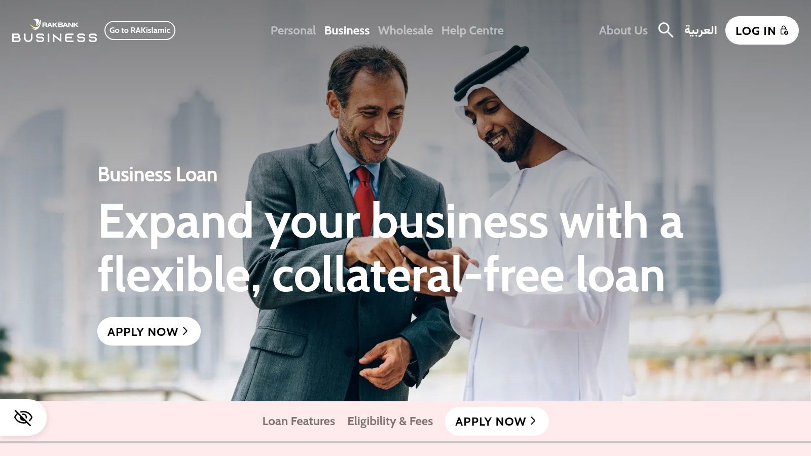A business discussion about an SME business loan with RAKBANK