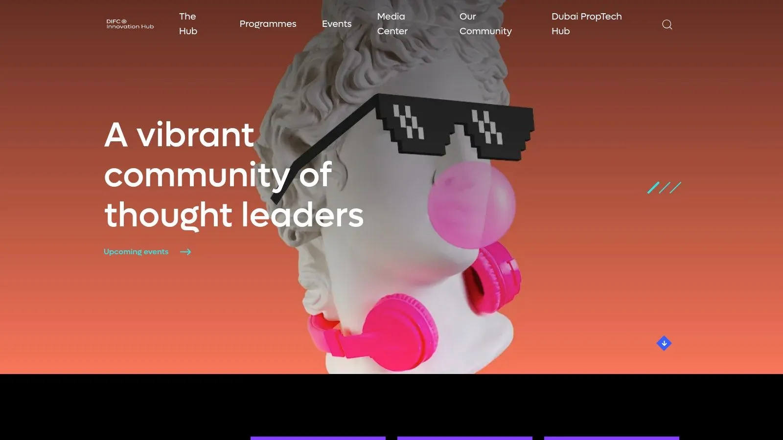 A picture of the physical DIFC Innovation Hub building, showing a modern architectural design.