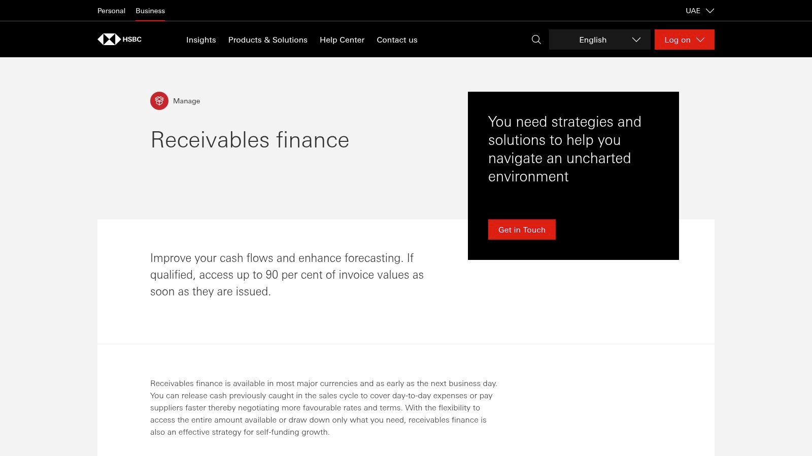 HSBC UAE — Receivables Finance