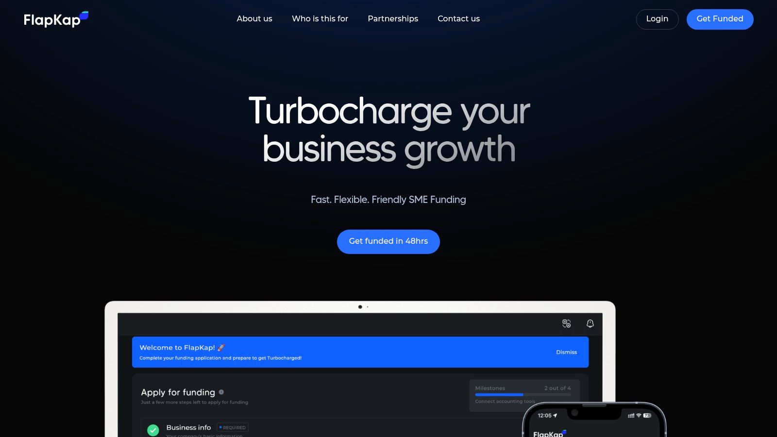 FlapKap providing an instant funding application for business growth