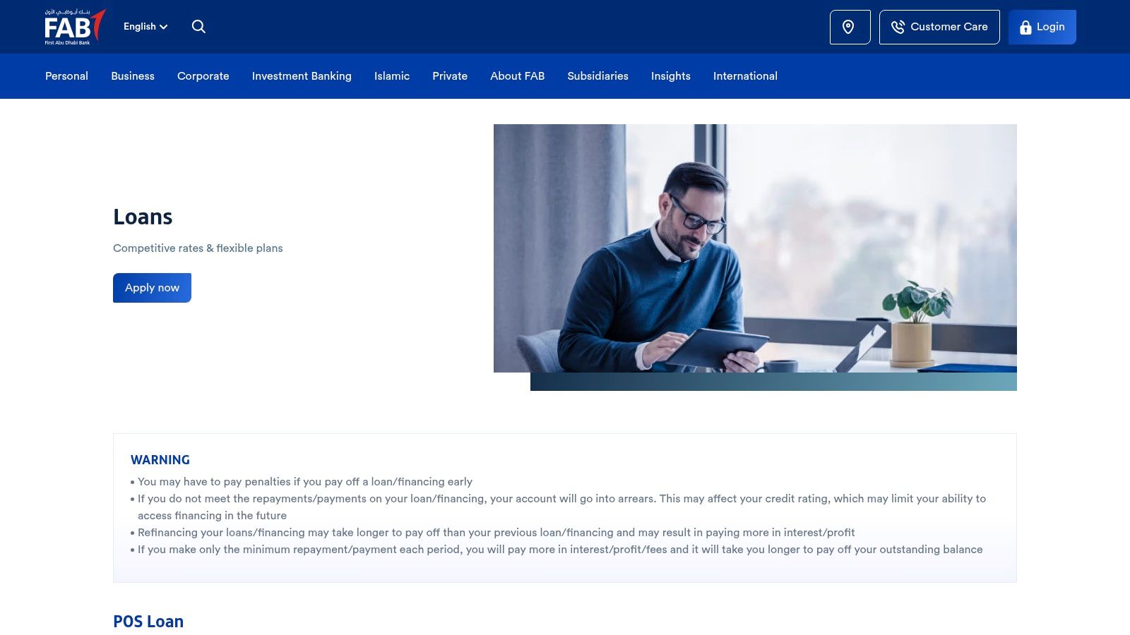 First Abu Dhabi Bank (FAB) — Business Loans (incl. POS Loan)