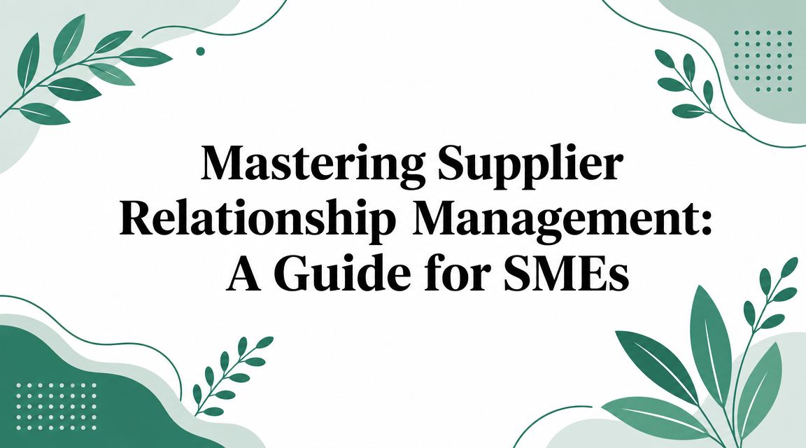 Mastering Supplier Relationship Management: A Guide for SMEs