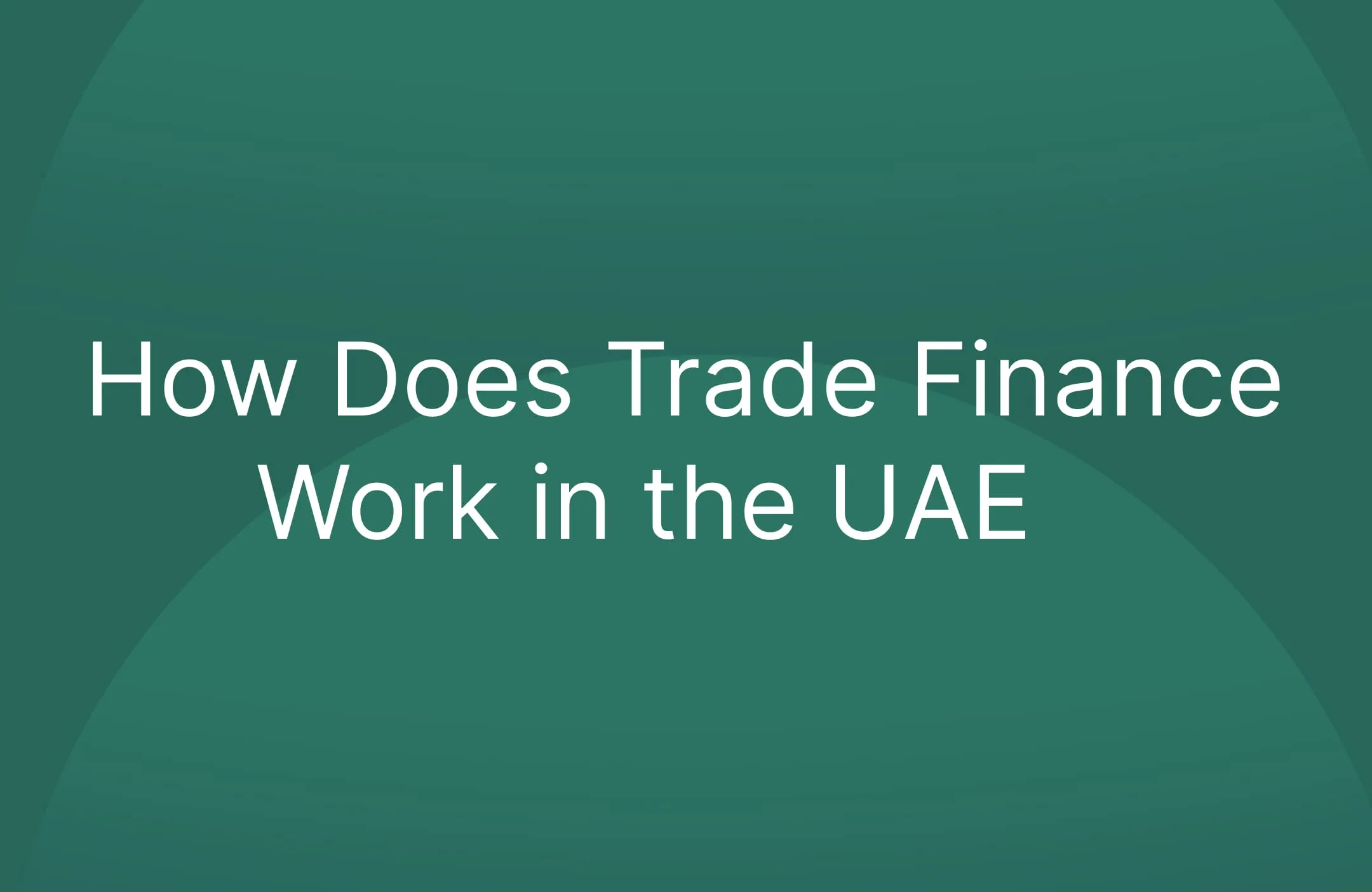 How Does Trade Finance Work in the UAE