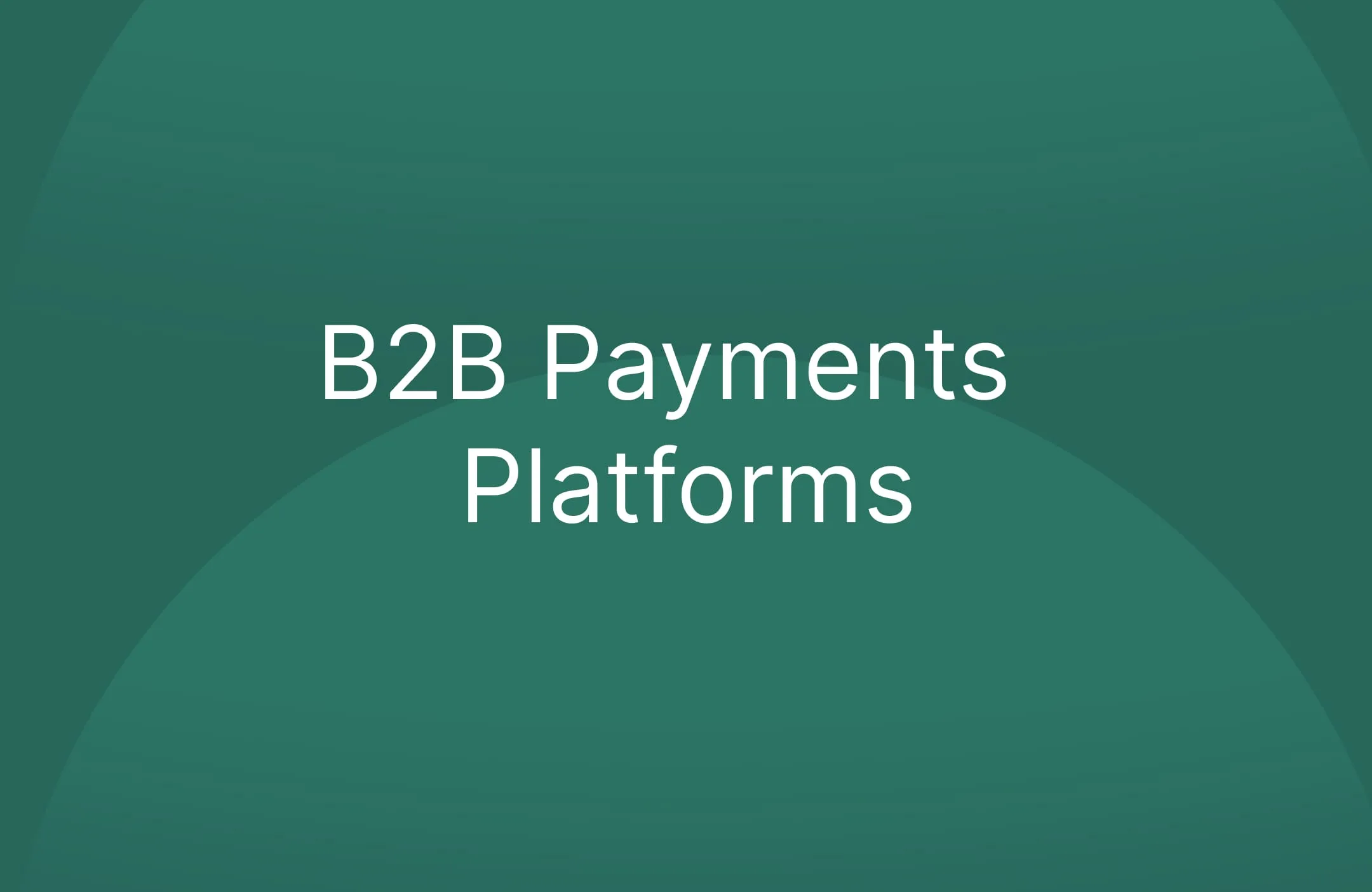 B2B Payments Platforms