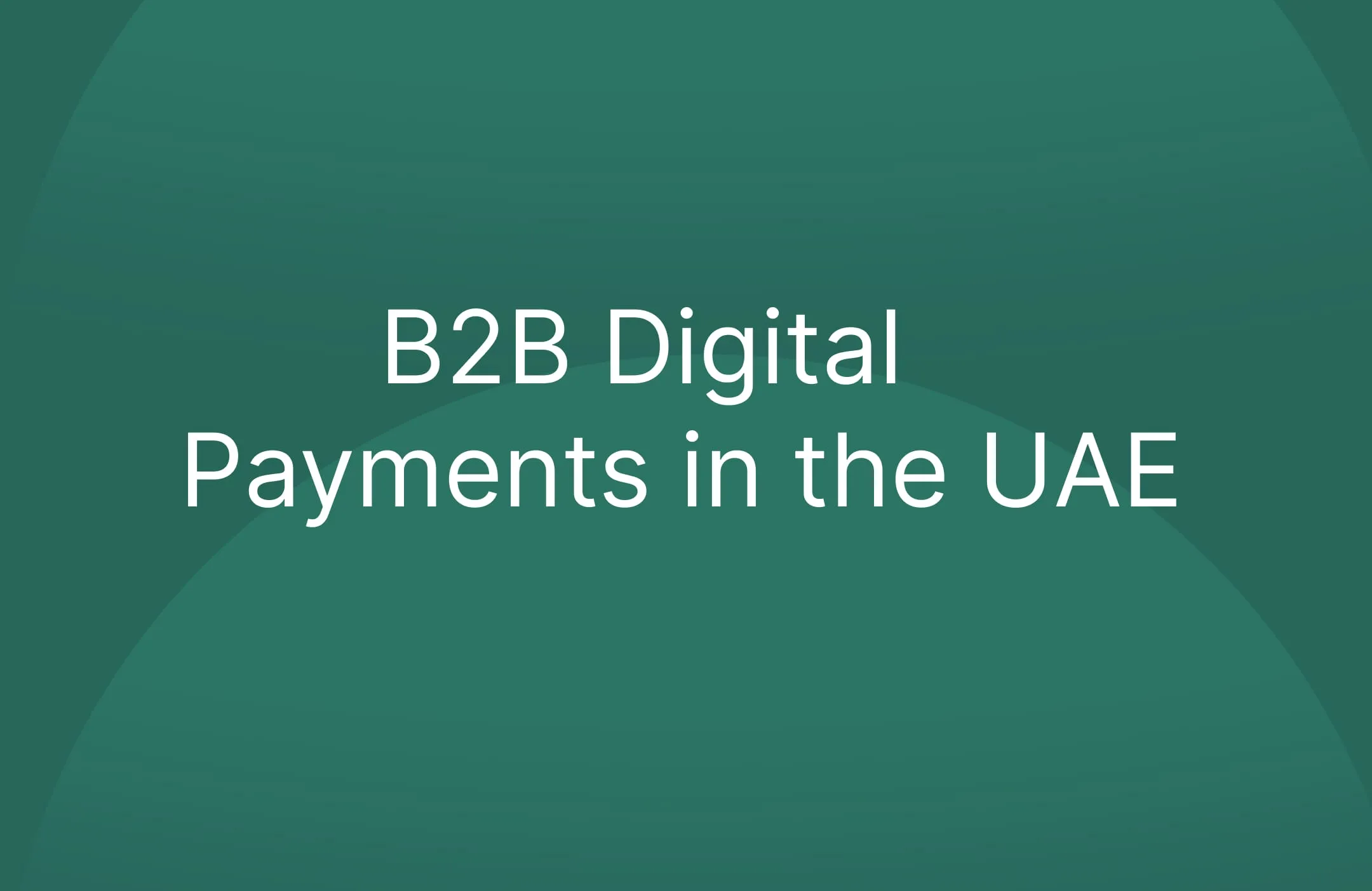 B2B Digital Payments in the UAE