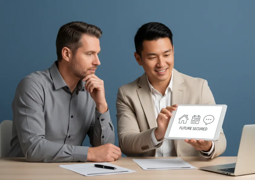 image of a coaching session in progress (for a personal coach & consultant)