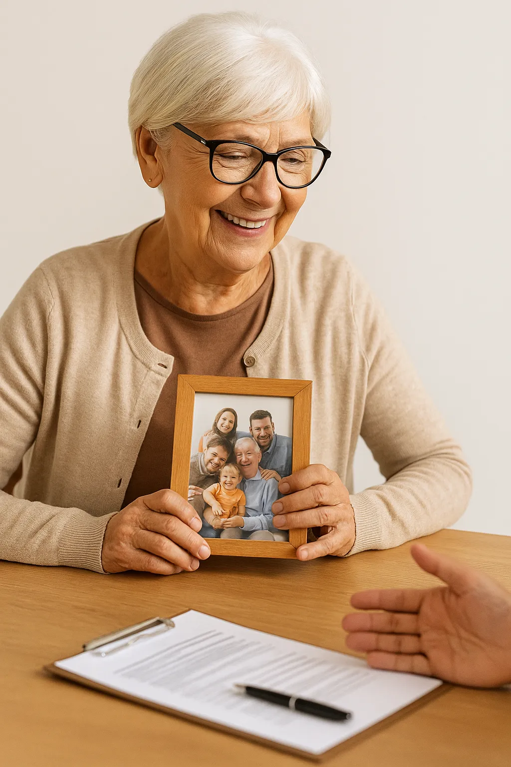family reviewing insurance details