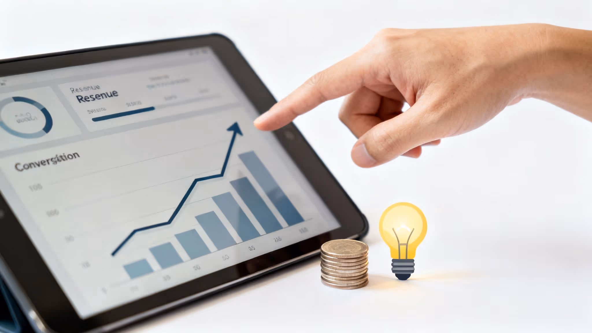 Žárovka s rostlinou uvnitř symbolizující růst a investici