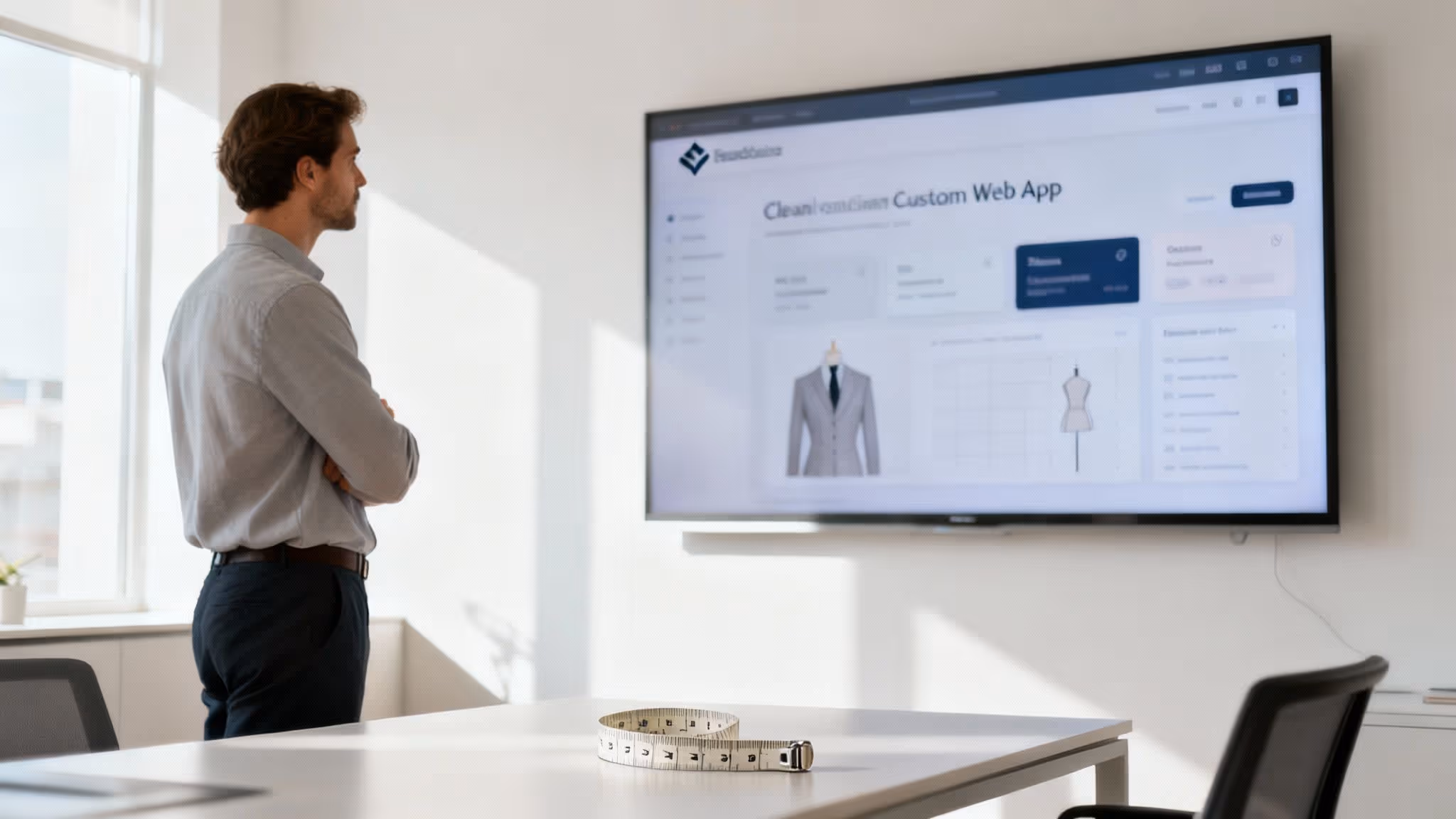 Žena pracující na notebooku a plánující strategii pro webovou aplikaci na míru