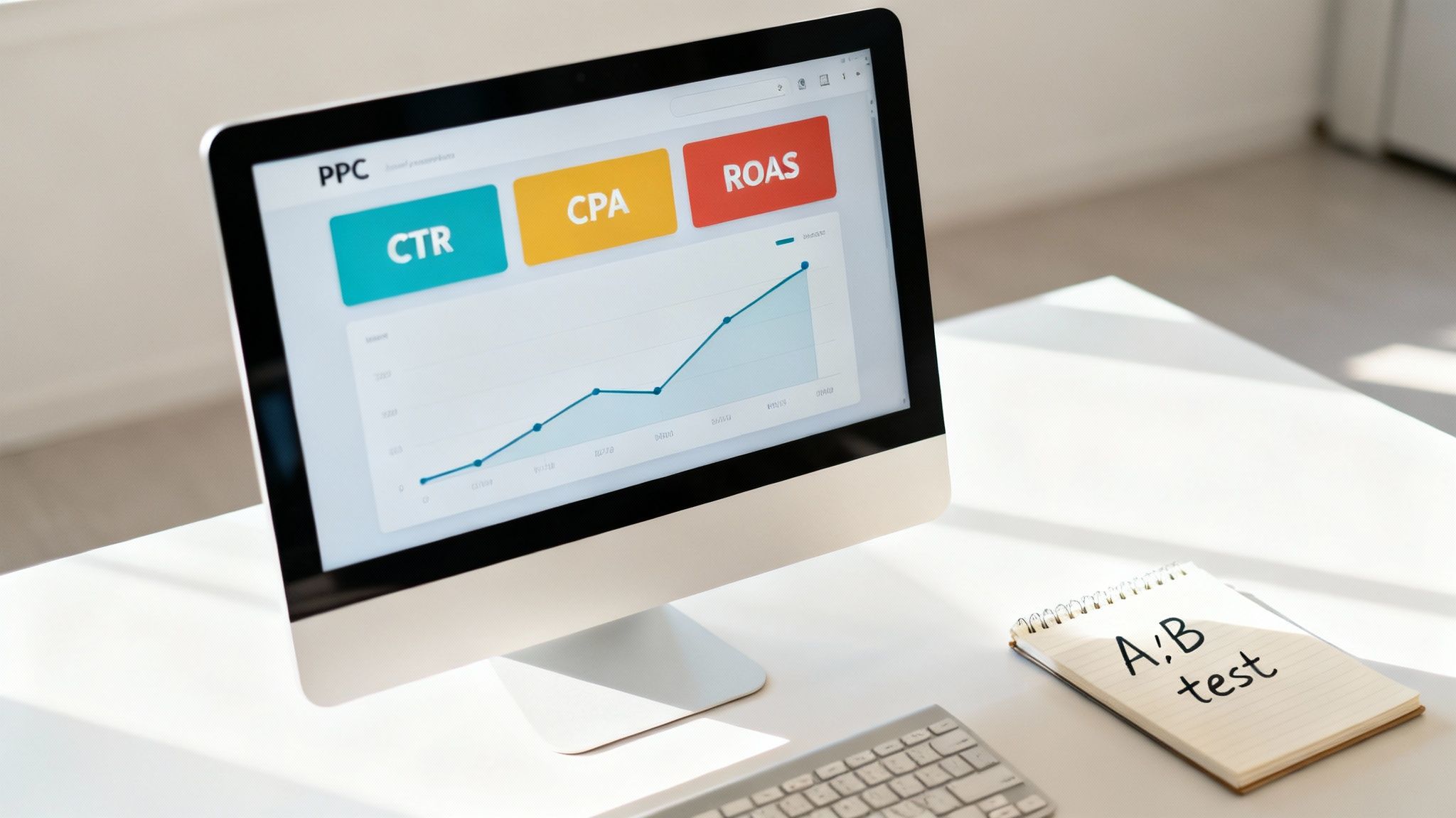 Graf znázorňující růst a optimalizaci PPC kampaní