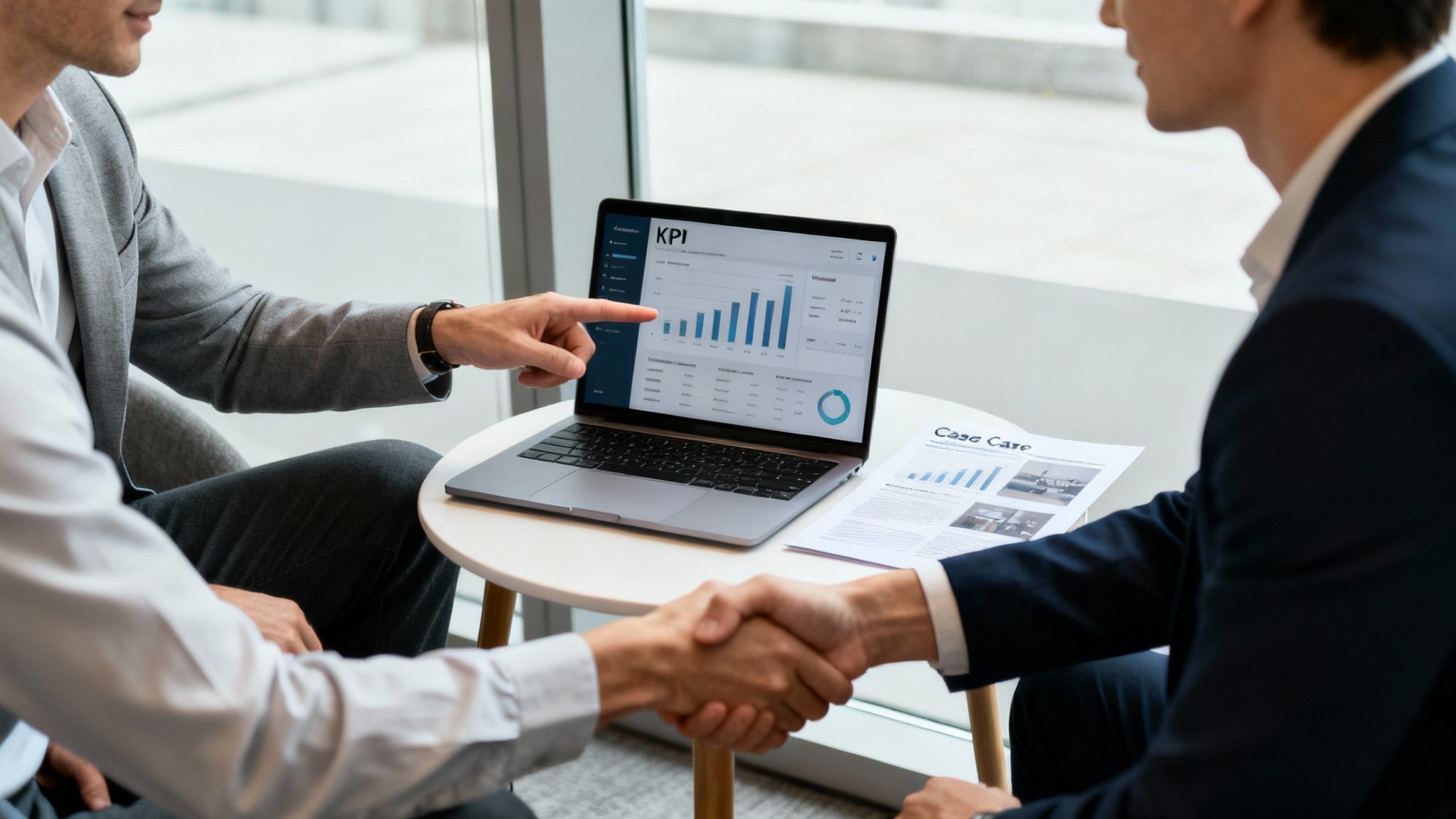 Tým diskutuje nad projektem a hodnotí kvalitu agentury