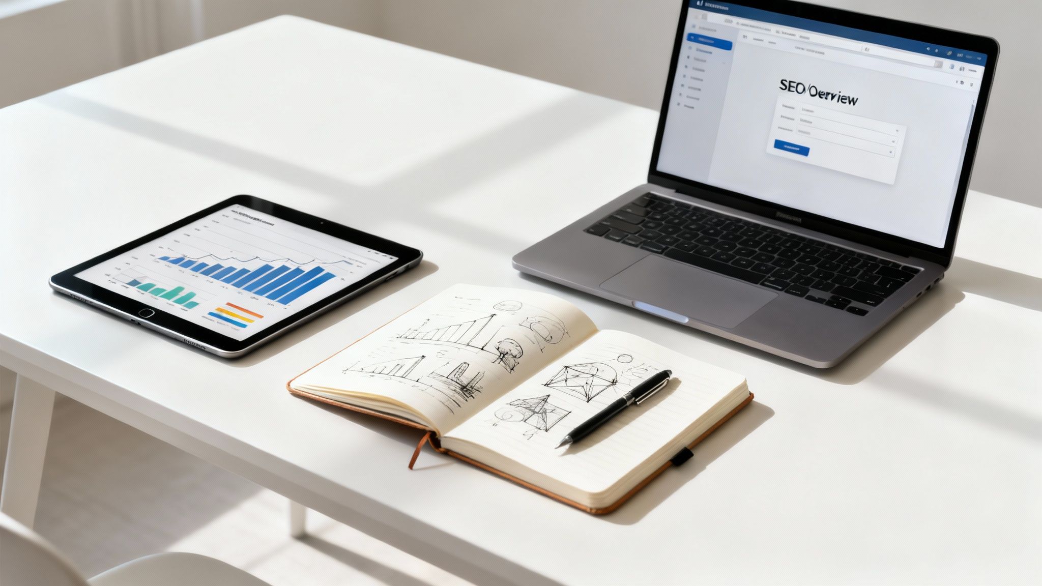 Moderní specialista online marketingu při práci