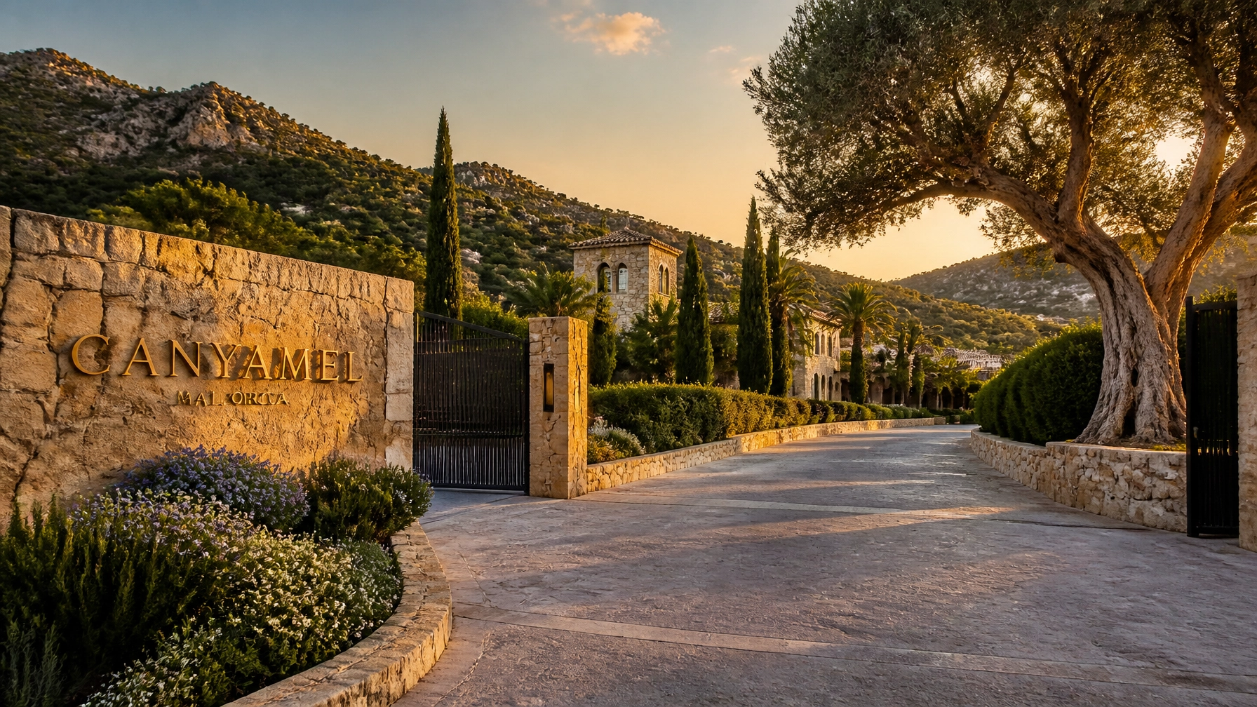 The grand entrance of the Cap Vermell Grand Hotel in Canyamel, a sanctuary of exclusivity