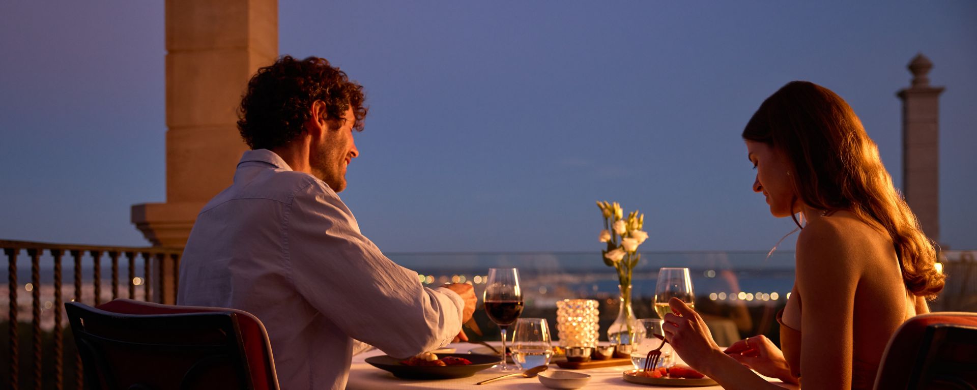 Guests enjoying an intimate dinner at Castillo Hotel Son Vida