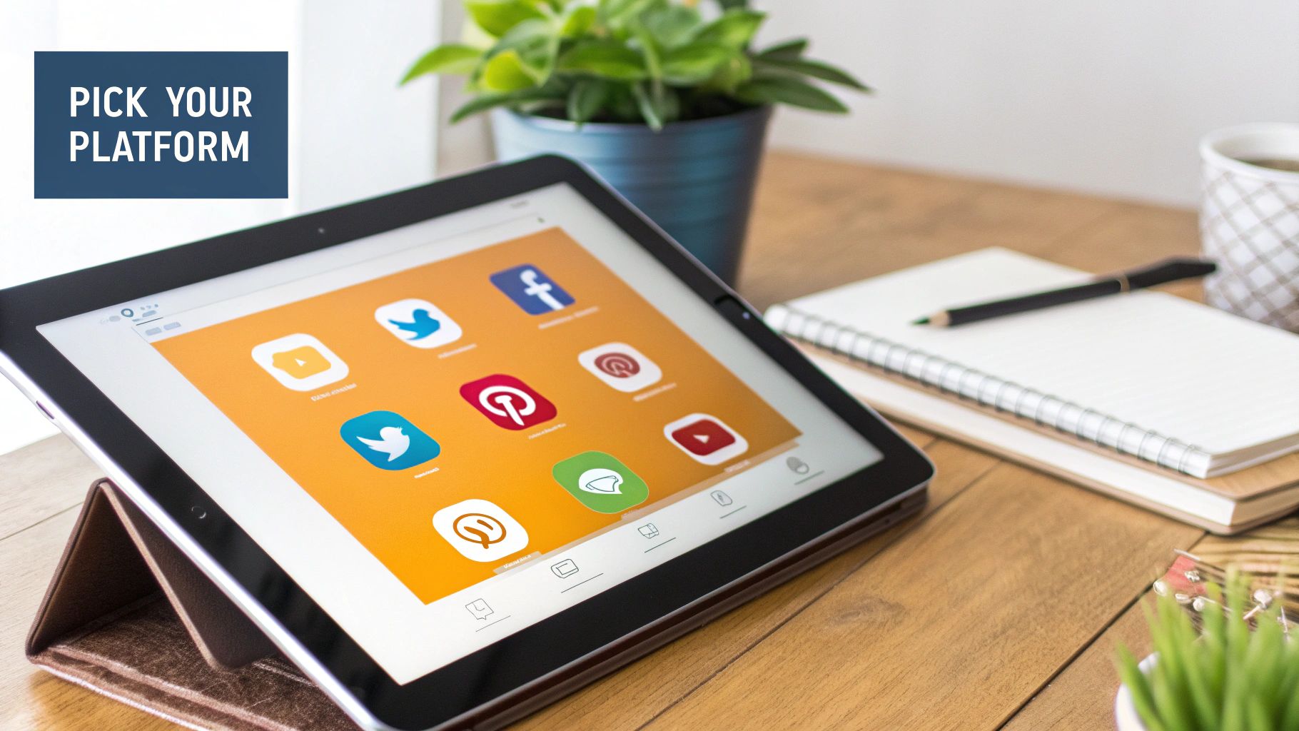 Multiple social media app icons displayed on a smartphone screen, representing different platform choices.