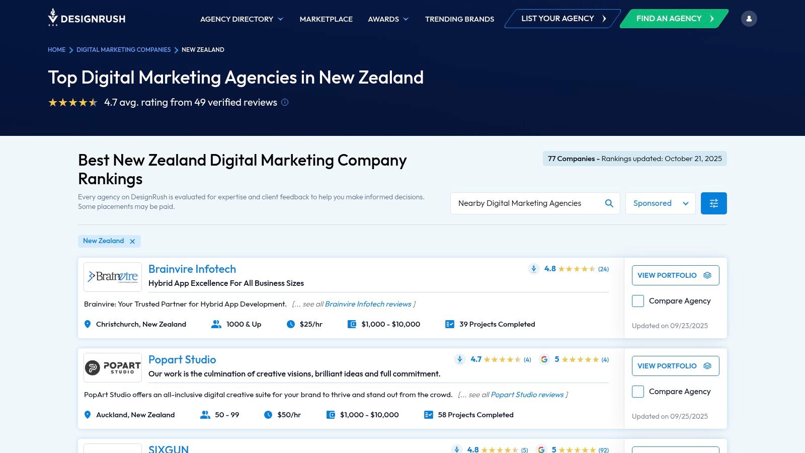 DesignRush – Top Digital Marketing Agencies in New Zealand
