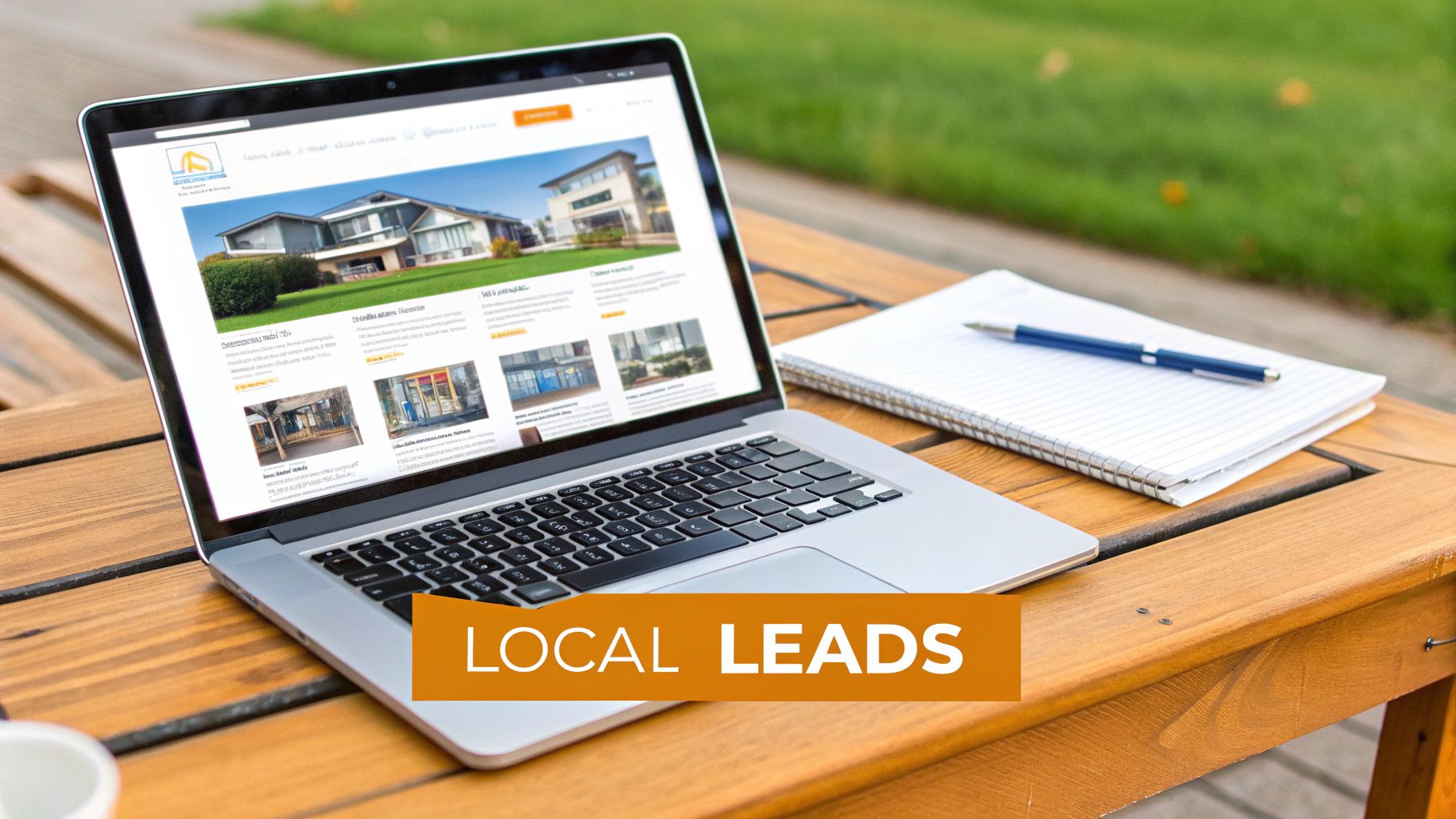 A professional website for a builder shown on a laptop screen