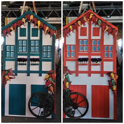 facade basque rouge, façade basque bleue, décoration événementielle à louer – Mon Décor à Louer 