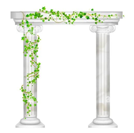 Arche romaine décorative avec colonnes pour scénographie immersive et événement à thème.