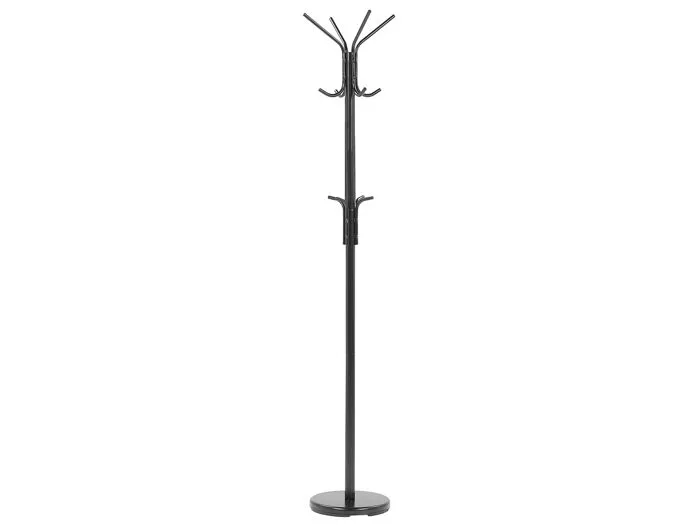 Porte-manteau noir décoratif avec chapeau melon, utilisé comme élément de scénographie pour un événement à thème Angleterre.