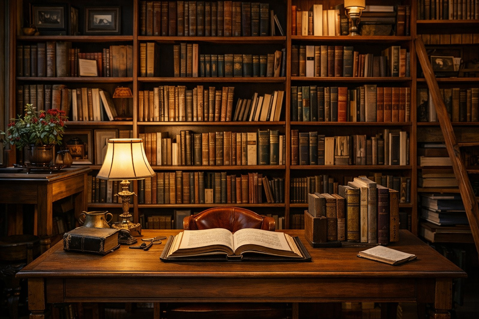 Toile tendue représentant un bureau pour décoration événementielle, fond de décor immersif et élégant pour scénographie ou photobooth.