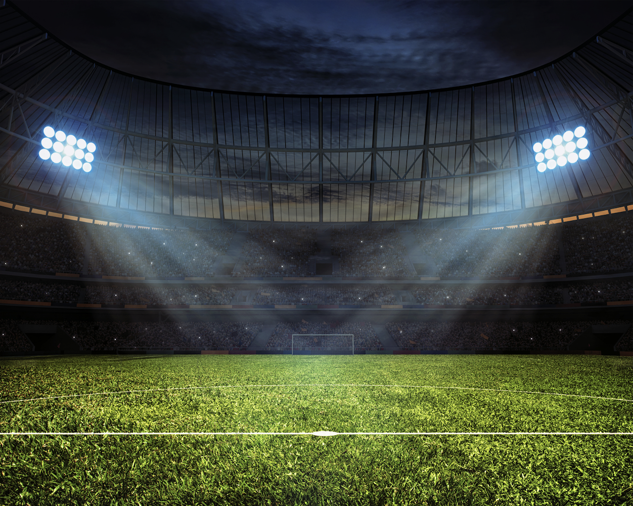 Toile tendue représentant un stade