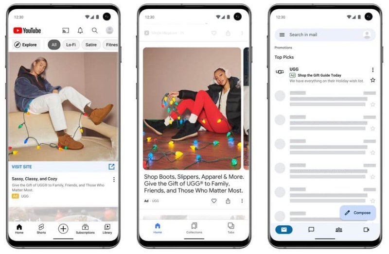 Discovery ad placement within Google ecosystem demonstrating audience-based targeting and automated optimisation for ecommerce growth.