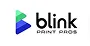 Blink Paint Pros logo with stylized 'b' icon in blue and green colors.