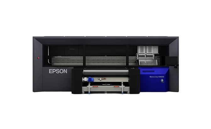 Epson Monna Lisa 64000 industrial large-format printer with black and blue casing.