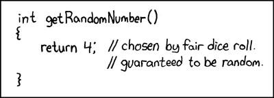 return 4; // chosen by fair dice roll. guaranteed to be random. (xkcd 221)