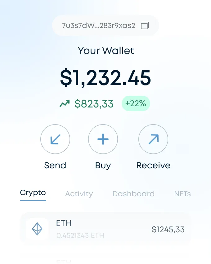 web-asset with the screen of a crypto app