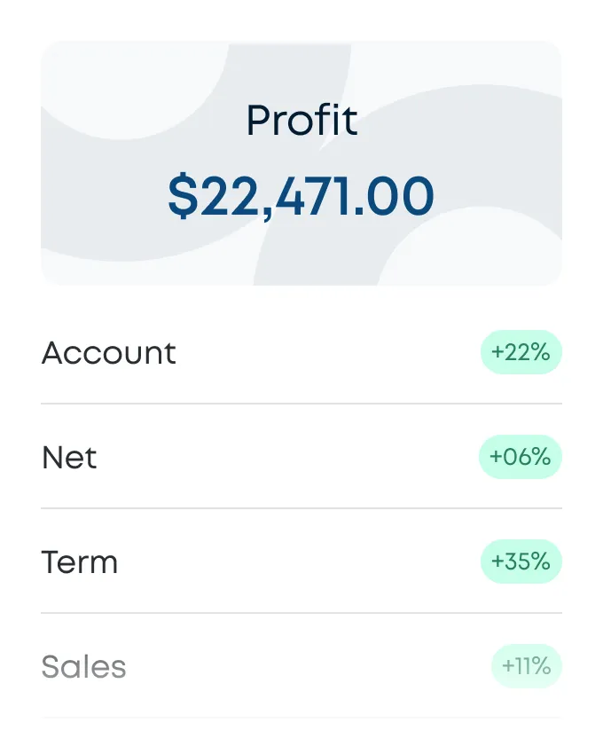 web-asset with information about a company's profit