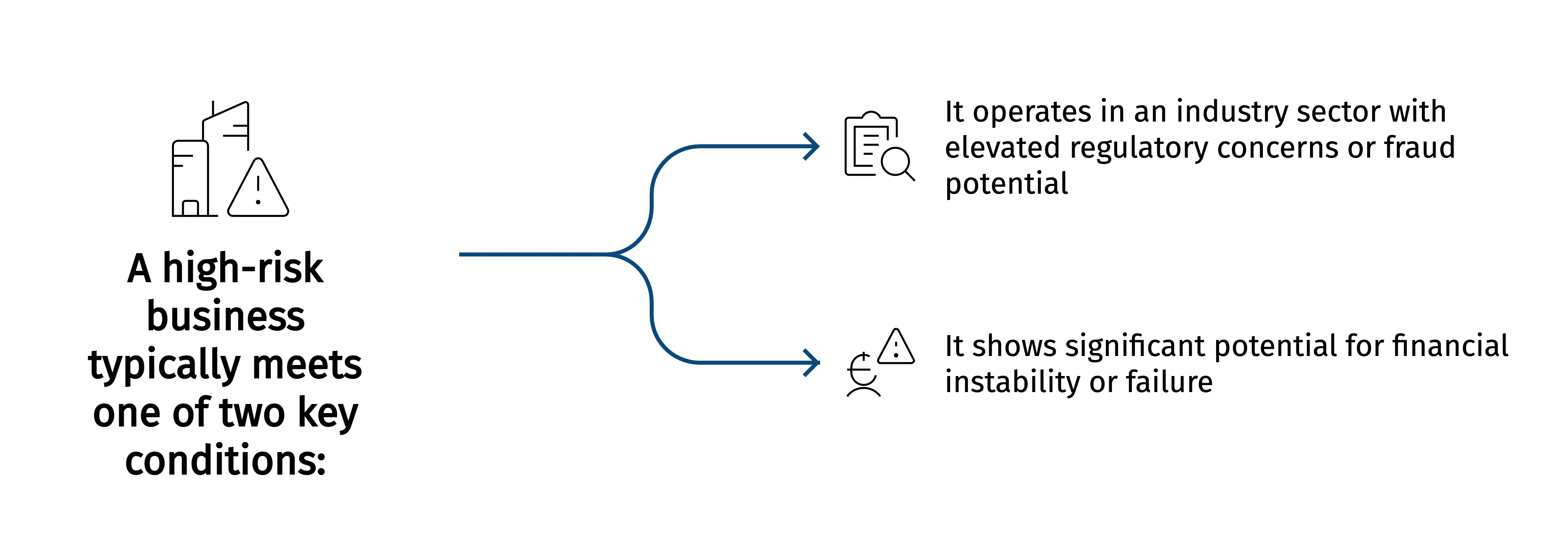 Visual breakdown of what makes a business high risk in today's economy.